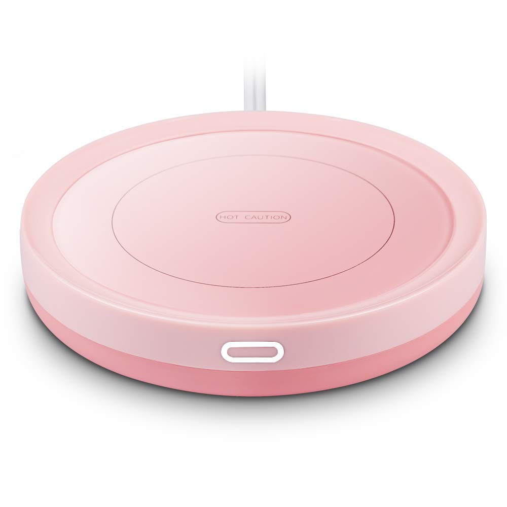 Photo 1 of Smart Coffee Warmer, BESTINNKITS Auto On/Off Gravity-Induction Mug Warmer for Office Desk Use, Candle Wax Cup Warmer Heating Plate (Up to 131F/55C) (Pink)