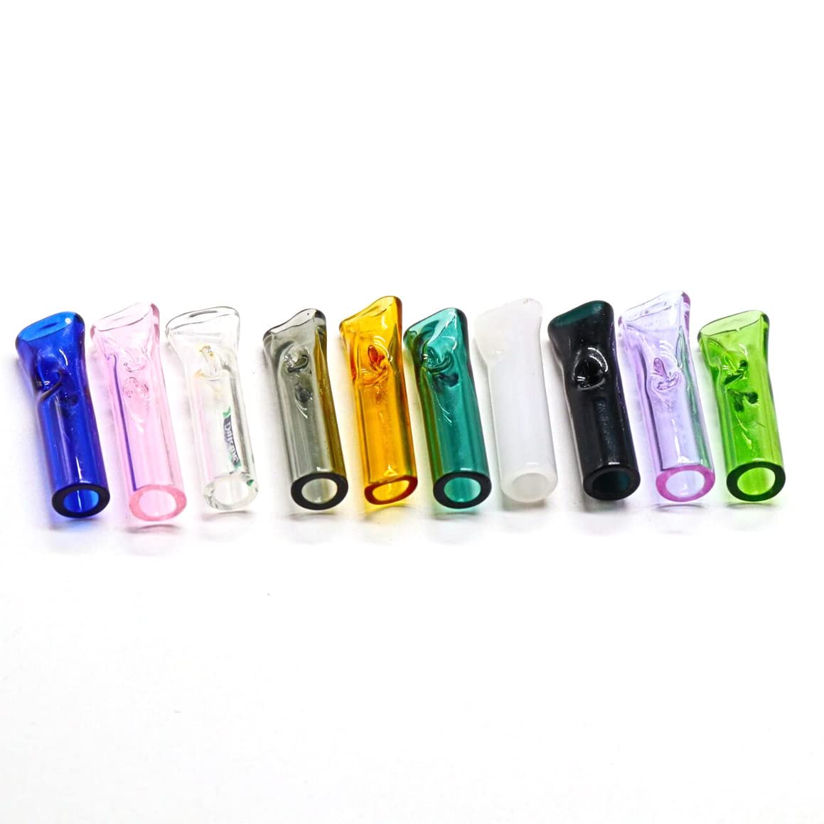 Photo 1 of Reusable Glass Tips Filter Flat Mouthpiece, Ø8mm Outside Diameter Ø5mm Inside Diameter 35mm Length for DIY Easy Clean Color 10 Pack