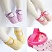 BSLINO 8-36 Months Cute Baby Girl Mary Jane Toddler Anti Slip Skid Strap Foot Socks + Gift Bag + Gift Card, Stripes No-Show Crew Boat Socks Footsocks Sneakers, Pack of 5