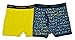 Calvin Klein Boys 2 Pack Black & Blue/Yellow Brand Print Boxer Briefs
