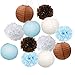 Furuix Teddy Bear Theme Baby Shower Decorations White Brown Blue Tissue Pom Pom Paper Lanterns Teddy Bear Theme Birthday Party Decorations