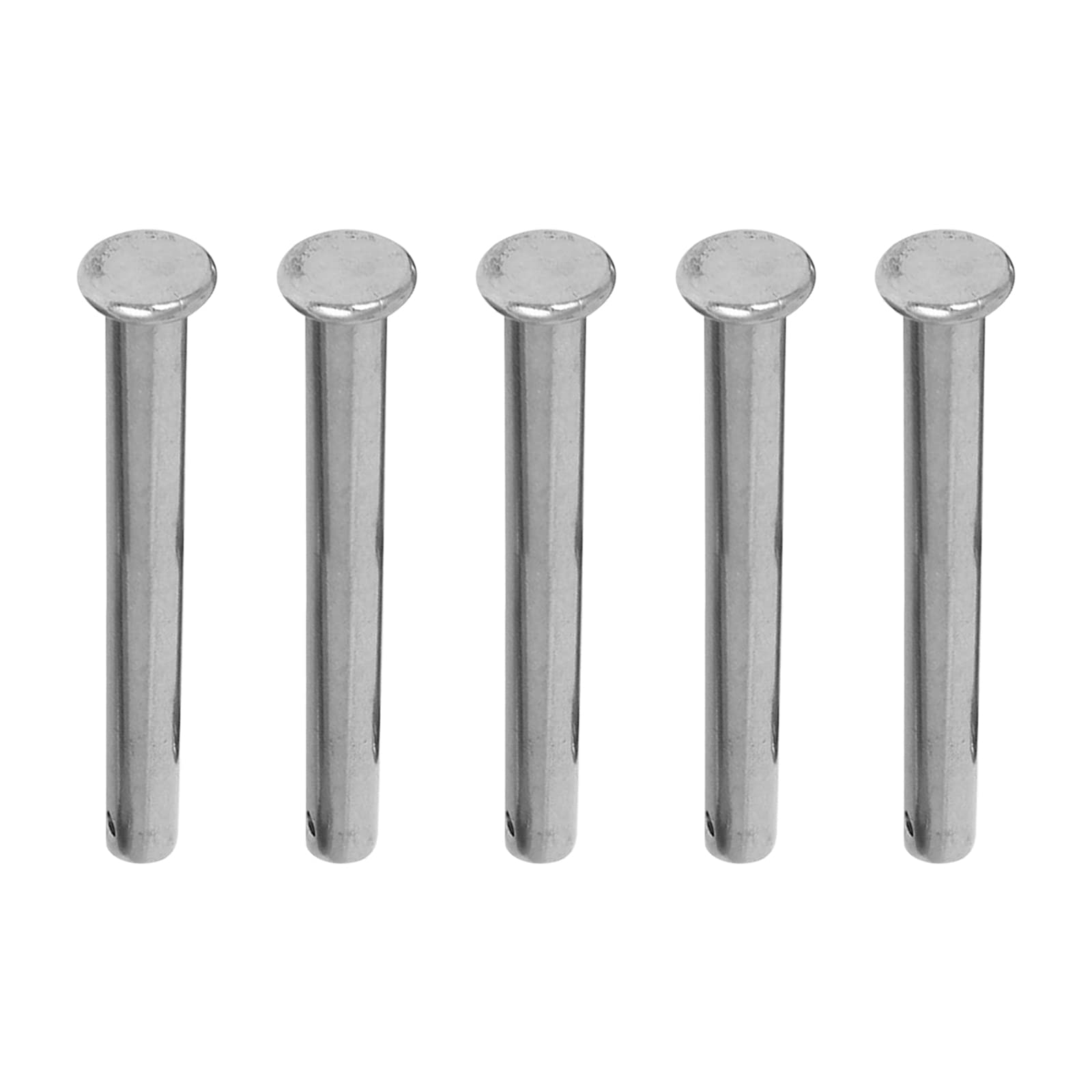 M METERXITY 5 Pack Clevis Pins - Flat Head Stainless Steel Clevis Pins Fastener, Anti Resistance, Apply to Mechanics Repair (M8 x 80mm, Silver Tone)