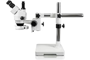 Walter Products WP-3F-IFR07 Trinocular Zoom Stereo Microscope | 10x WF Eyepiece, 0.7X—4.5X Zoom, 7X—45x Magnification | Singl