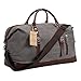 Ulgoo Travel Duffel Bag Canvas Bag PU Leather Weekend Bag Overnight