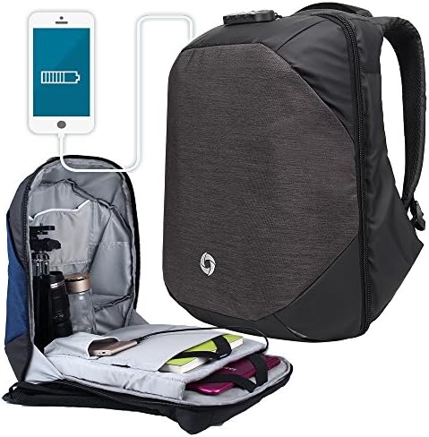 Laptop Backpack with Anti-Theft, Waterproof, 15.6 inch for Business Man And College Student, W/ USB Line for Power bank to Charge Large Capacity for Passport, Bus Card, Earphone, Key (Black)