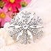 EVER FAITH Silver-Tone Austrian Crystal Winter Art Deco Snowflake Flower Brooch Pin