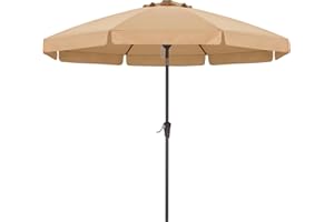 ABCCANOPY Patio Umbrella 9ft - Outdoor Table Umbrella with Push Button Tilt and Crank, 8 Ribs Umbrella for Patio Pool Garden 