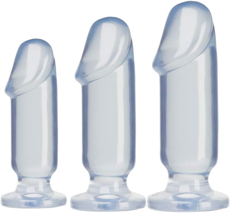 Doc Johnson Crystal Jellies Anal Starter Kit Clear Anal Plug, 3 Count (Pack of 1)