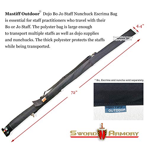 60" Long Martial Arts Dojo Carring Bag for 5 Feet Bo Jo Staff Nunchuck Escrima