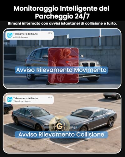 Dash Cam Auto 4G LTE con SIM, Veralyxa Telecamera Auto Atti Vandalici, Rilevamento Radar & Avvisi, Parcheggio 24h, Visione Live da Remoto, Audio Bidirezionale, GPS, Cloud/SD, per Privati, Taxi, Flotte
