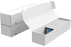 XRACV Trading Card Storage Box, 3-Pack 1100 Count White Corrugated Cardboard Bulk Sports Storage Box for TCG/Magic/Mtg Basketball Cards, Collectible Trading Cards