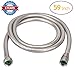HOMEIDEAS Flexible Shower Hose Stretch 59-Inch to 79-Inch Stainless Steel Extra Long Shower Hose Replacement Handheld Shower Head Hose Extension, Brushed Nickel