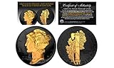 BLACK RUTHENIUM 2-Sided 1916-1945 Original AU MERCURY SILVER DIME Coin 24K Gold