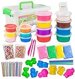 DIY Slime Kit 27oz + Fluffy Soft Clay Slime for Girls or Boys, Ultimate Crystal Slime Making Kit, Slime Supplies and Add Ins, Slime Containers, Foam Balls, Fishbowl Beads, Fruit Slices, Craft Kit for