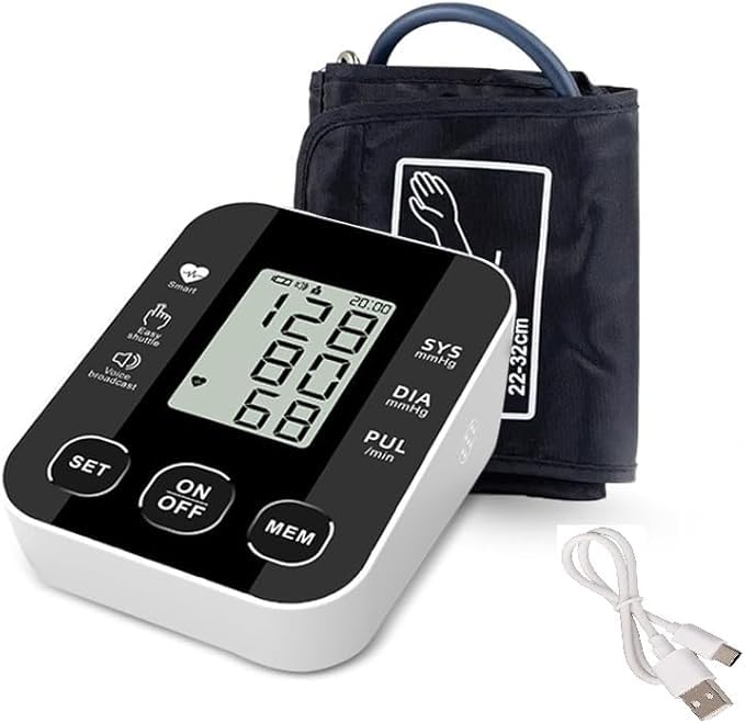FARMADAR Baumanómetro Digital para Brazo – Monitor de Presión Arterial con Pantalla LED, Medición Automática y Precisa, Múltiples Modos de Lectura