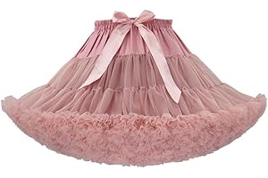 PhilaeEC Women's Elastic Chiffon Petticoat Puffy Tutu Tulle Skirt Princess Ballet Dance Pettiskirts Underskirt Multi-Layer