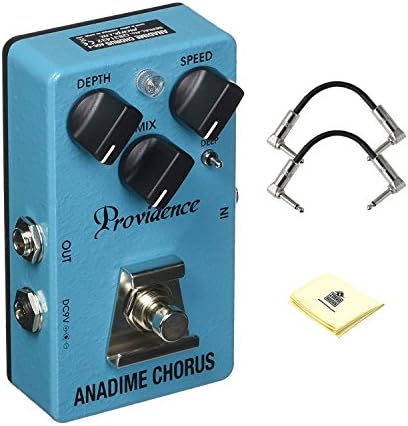 Providence ADC-4 Anadime Chorus Effects Pedal with 2 R-Angle Patch Cable and Zorro Sounds Pedal Polishing Cloth