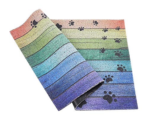 Darkyazi 23.6" x 35.4" Colorful Doormats Entrance Front Door Rug Funny Outdoors/Indoor/Bathroom/Kitchen/Bedroom/Entryway Floor Mats,Non-Slip Rubber (Dog paw Print)