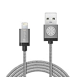 iOrange-E Apple Certified Braided USB Charging Cable for iPhone 6/6S Plus/5S/5C/5, iPod 5, Nano 7, iPad 4/Mini 2/ Air - 10 Feet (3 Meter) - Grey