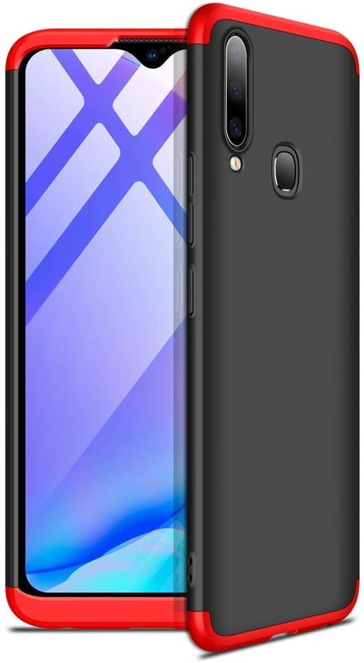 Designerz Hub® Vivo U10 / Vivo Y17 Cover Case Ull Body 3 in 1 Slim Fit Complete 3D 360 Degree Protection Hybrid Hard Bumper Back Case Cover Vivo U10 / Vivo Y17 - (Black Red)