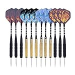 12 Pack Steel Tip Darts 21 Grams with Aluminum Shafts and PET Flights,Tip Dart Metal Darts with an Extra Round Dart Sharpenerr(12 pcs)