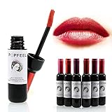 MS.DEAR 6 Pcs Wine Liquid Lipstick Lady Long Lasting Make Up Gloss Matte Lip Sticks Wine Bottle Cover Best Gift Kit Ideas for Girlfriends Women Moms((1 Set)