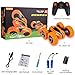 Distianert WJL00039  4WD Stunt Car High Speed Off Road 2.4G Remote Control Truck LED Headlights Electric Race Double Sided Car Tank Vehicle 360 Degree  Spins, Orange