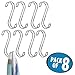 mDesign Metal Wire Over The Rod Hanging Closet Accessory S Hook for Handbags, Belts or Jackets - Snag Free - 8 Pack - Chrome