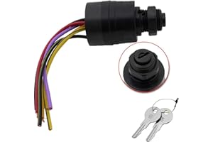 JINYI Boat Ignition Switch with Key Replacement for Mercury, Replace Boat Engine Ignition Switch with 2 Keys 3 Position 6 Wire Connectors for 87-88107A5