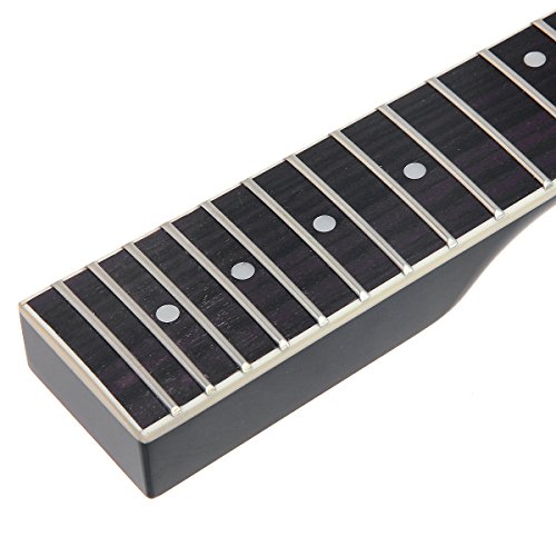 22 Frets LP Guitar Neck Mahogany Rosewood Solid Black Finish For Les Paul replacement
