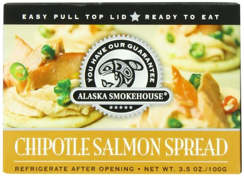 Alaska Smokehouse Chipotle Salmon Spread Serving Design, 3.5 Ounce Boxes (Pack of 6)