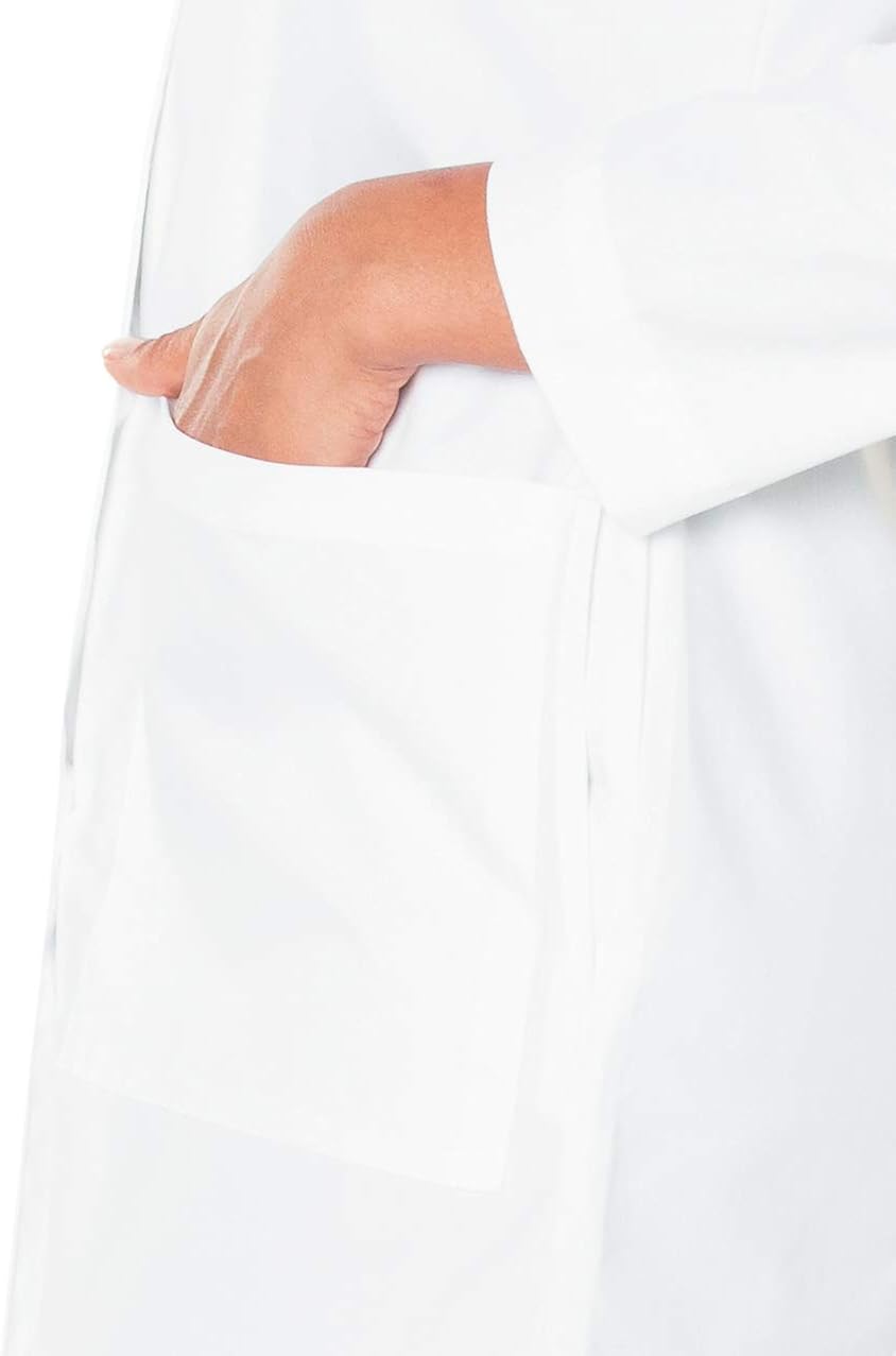 3-Pocket, Classic Relaxed Fit Notch Collar Medical Lab Coat 3155: Clothing