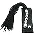 Suede Leather Flogger Whip with Metal Anal Butt Plug (Black A)