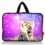 AUPET Cute Wish Cat Universal 7~8 inch Tablet Portable Neoprene Zipper Carrying Sleeve Case Bag