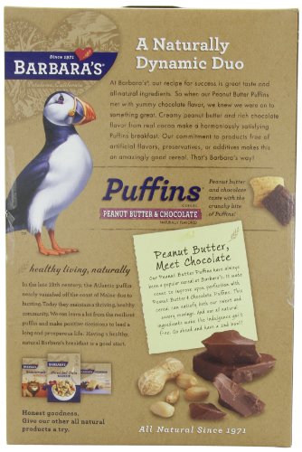 Barbara's Puffins Cereal, Peanut Butter & Chocolate, 10.5 Ounce (Pack of 4) - Thumbnail 3