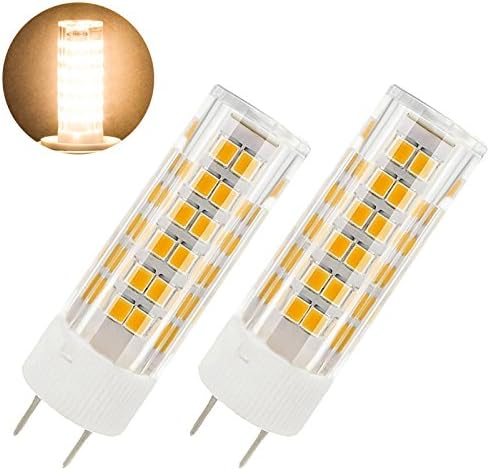 GY6.35 led bulb 6W 120V T3 T4 G6.35 Bi-pin JC Type Halogen Replacement Bulb 50W Dimmable,Pack of 5 (6 Watt, Warm White 3000K)