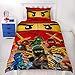 Lego Ninjago Collective Design Single Duvet Cover | Reversible Two Sided Bedding Featuring Master Builder Llyod, with Matching Pillow Case, Multi Coloured, 200 x 135cm