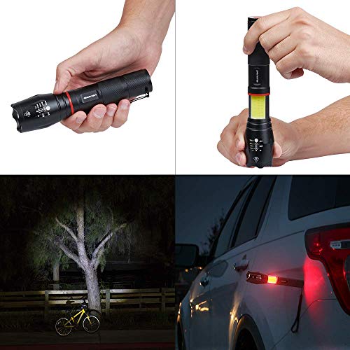 GearLight LED Tactical Flashlight S1000 with Lantern and Magnet - White and Red Work Light - As Seen on TV Tac Light with Batteries Included - Camping, Emergency Taclight Pro Flashlights