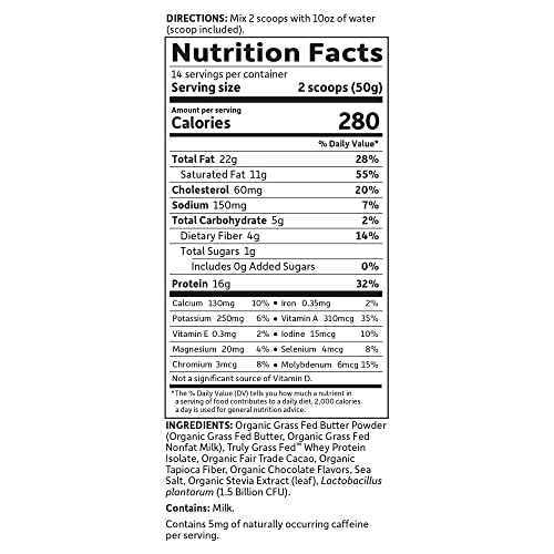 GARDEN OF LIFE DR. FORMULATED KETO MEAL BALANCED SHAKE – CHOCOLATE POWDER, 14 SERVINGS, TRULY GRASS FED BUTTER & WHEY PROTEIN PLUS PROBIOTICS, NON-GMO, GLUTEN FREE, KETOGENIC, PALEO MEAL REPLACEMENT