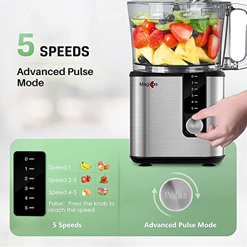 [2022] MAGICCOS 8 Cup Food Processor, 750W 7in1 Multifunctional Food