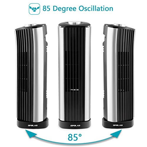 OPOLAR Mini Oscillating Tower Fan, Quiet Personal Desktop Cooling Fan