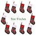 Vanteriam 9'' Mini Christmas Stockings with Snowflakes, Gift & Treat Bags for Favors and Decorations, Set of 10