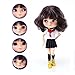 The 12 Inch Nude Doll is Similar to Blyth BJD Doll, Customized Dolls Can Be Changed Makeup and Dress by DIY, Ball Jointed Dolls Best Gifts and Hobby For Girls (short black)