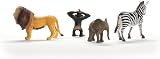 Schleich Wild Life 4 Pc Safari Animal Figurines Set Zebra Monkey Elephant Lion view 5