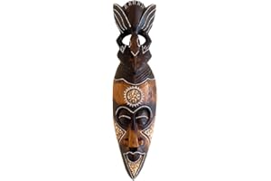 OMA African Mask Wall Hanging Decor Blessing & Good Luck Spirit Wooden Hand Crafted African Tiki Home Decor Gift Large Size