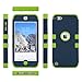 ULAK iPod Touch 7 Case, 3 in 1 Hard PC Case with Shockproof Silicone Interior Heavy Duty High Impact Dual Layer Protective Case for Apple iPod Touch 7th/6th/5th Generation, Green