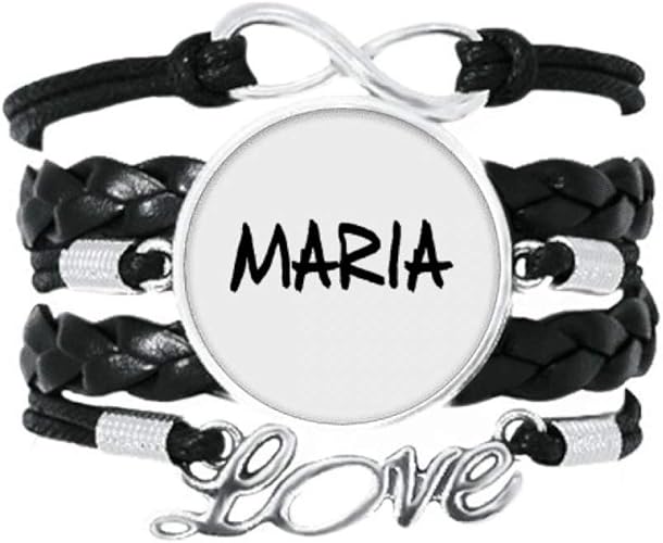 Amazon 特別な手書きの英語名マリア 愛のアクセサリーツイストレザーニットロープリストバンド編み ブレスレット 通販
