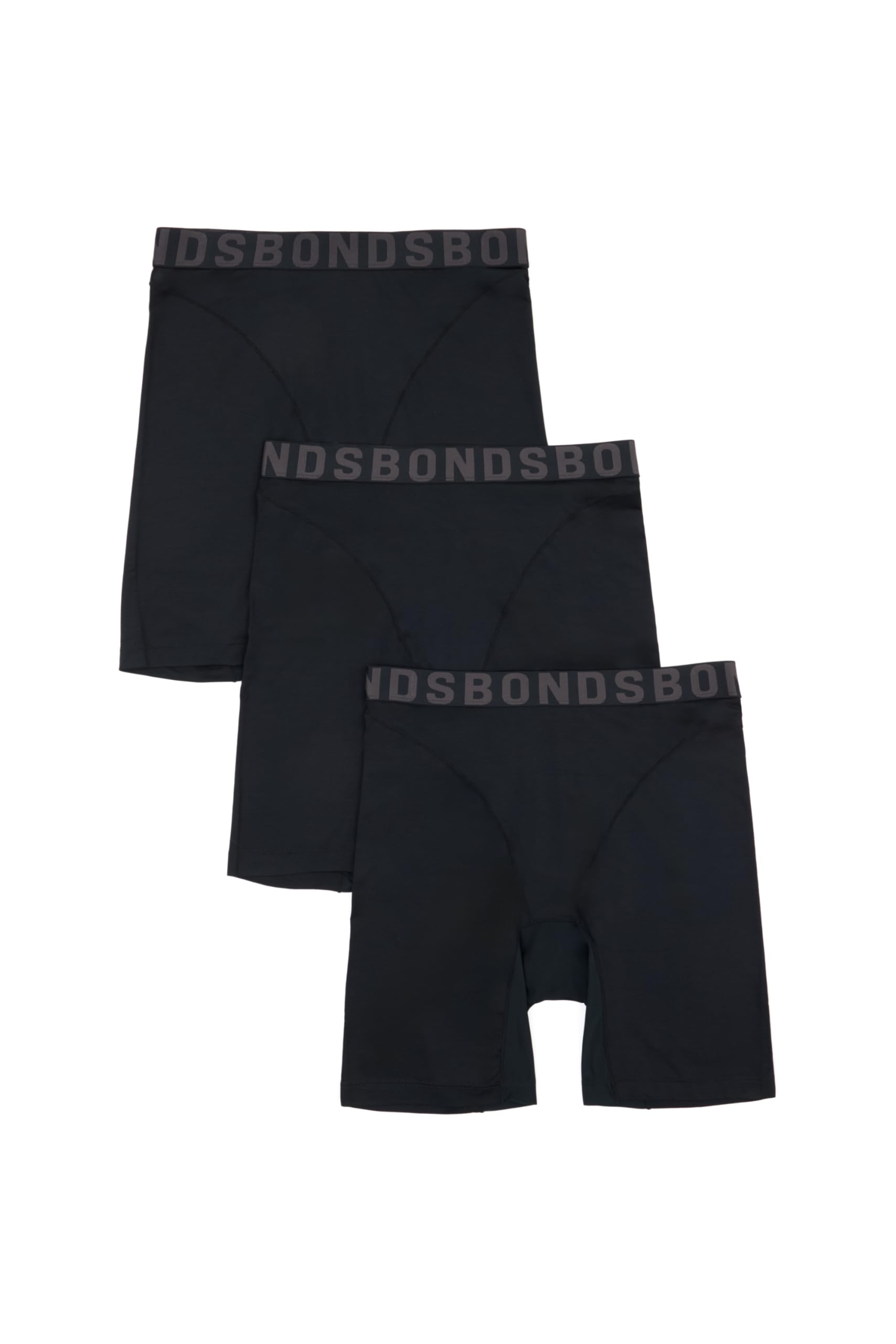 Photo 1 of Bonds Women's Underwear Anti-Chafing Boxer Briefs Pack, Chafe Off Panties for Women, Viscose/Bamboo Underwear, 3-Pack Black