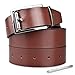 Belts for Men Genuine Reversible Leather Belt With Removable Buckle Width 1.31