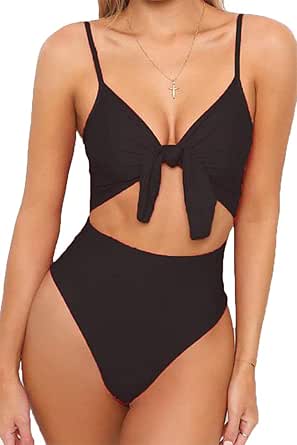 Amazon.com: Qearal Traje de baño con tiras de una pieza para mujer : Ropa,  Zapatos y Joyería